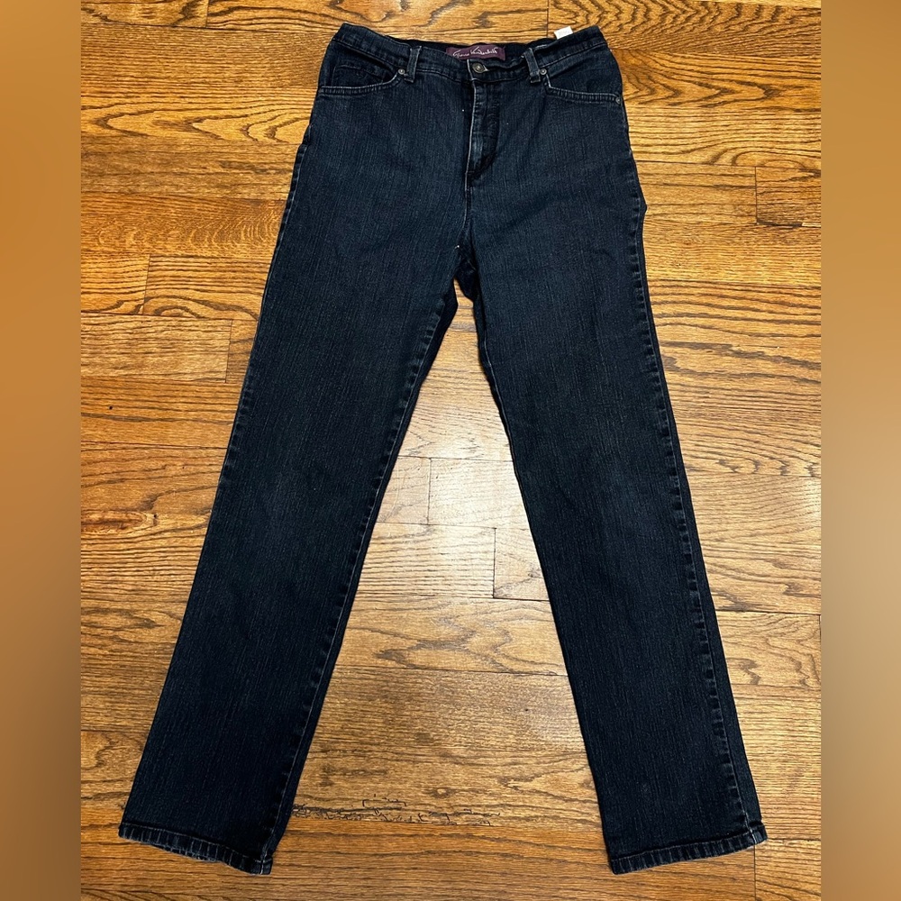 Gloria Vanderbilt Straight Leg Dark Denim Jeans, Size 8